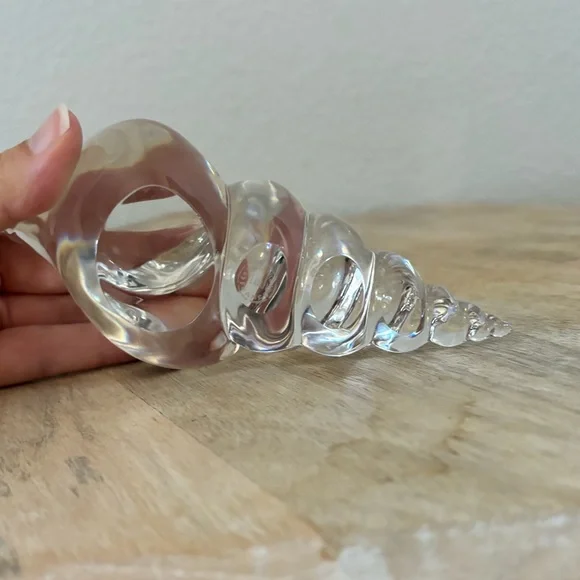 Vintage Saint Louis France Crystal Shell Paperweight - Picture 7 of 10